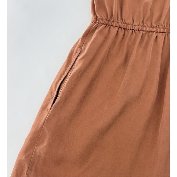 Universal Thread 100% Lyocell Rust Dress Sz Small Pockets Boho Preppy - Picture 6 of 9